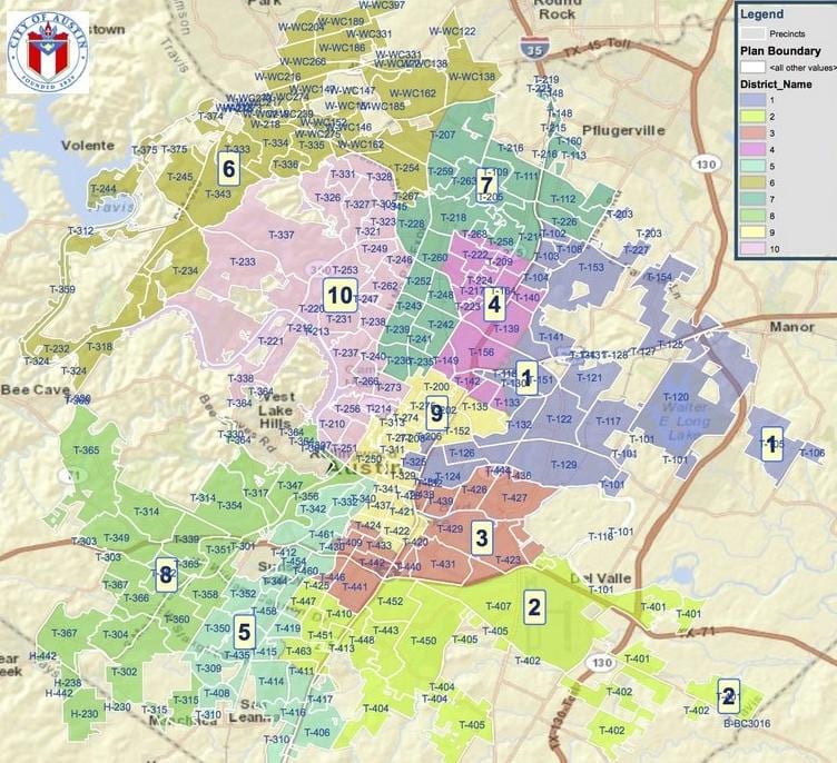 Austin Tx mapa de zonificación