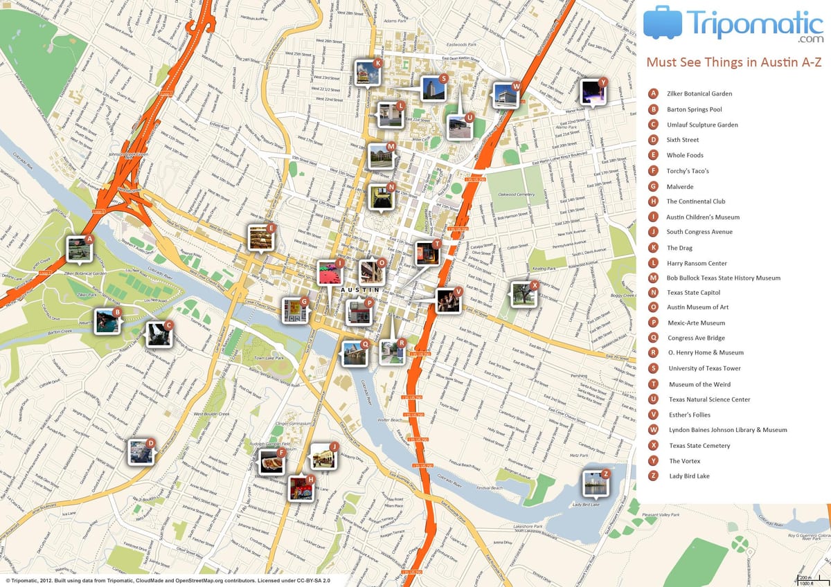 Austin atracciones mapa