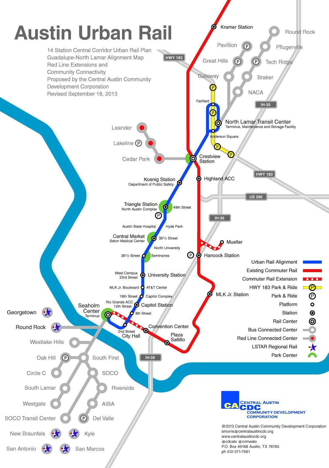 Austin ferrocarril mapa
