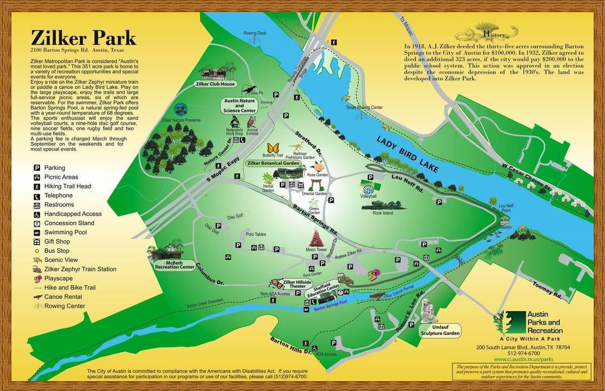 mapa de Zilker Austin