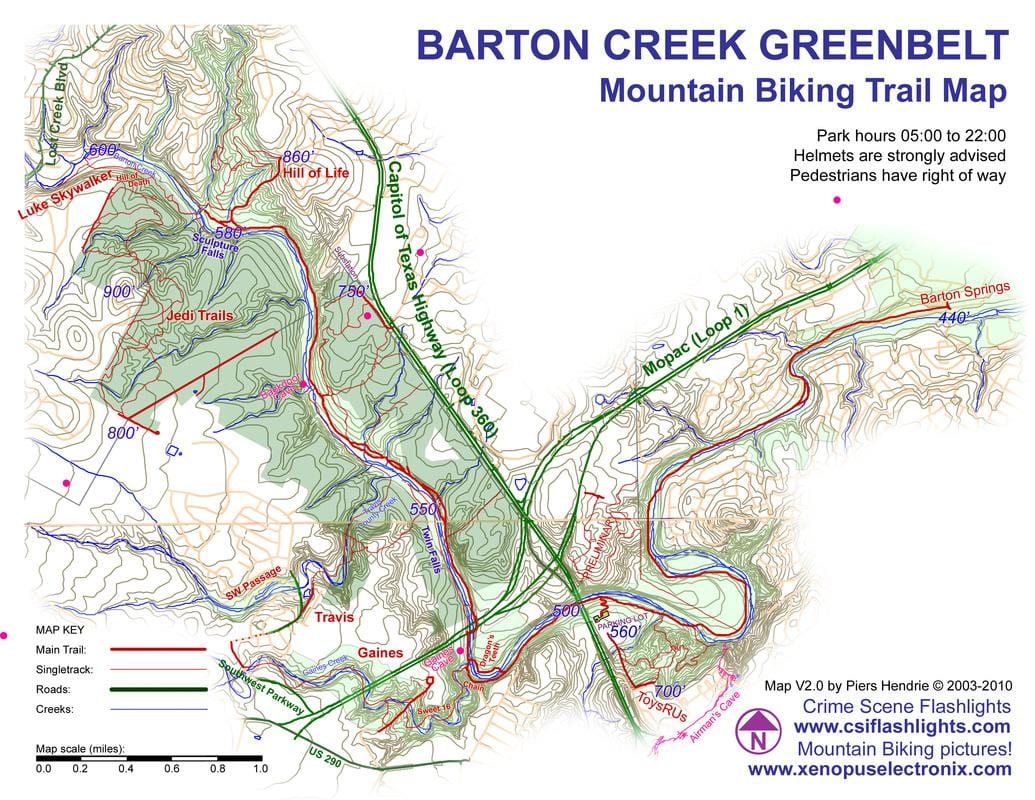 greenbelt mapa de Austin