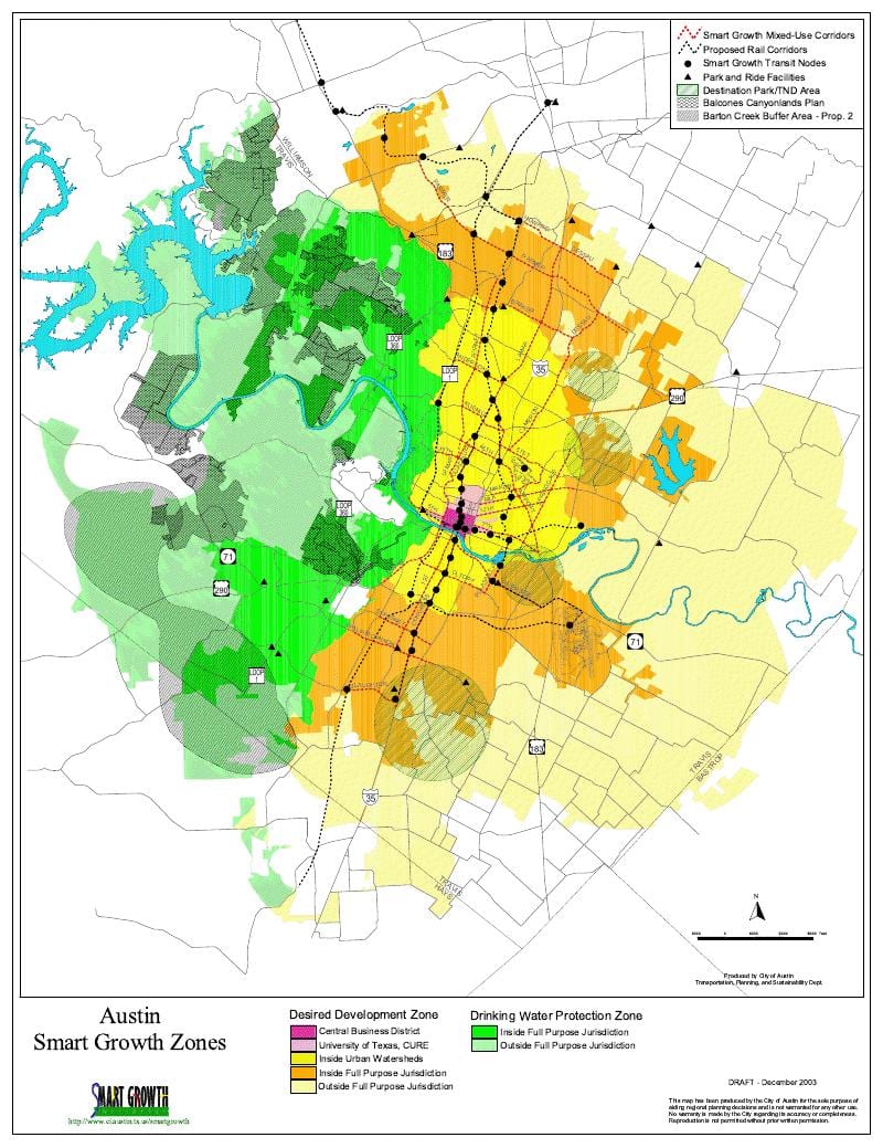 Austin mapa del desarrollo