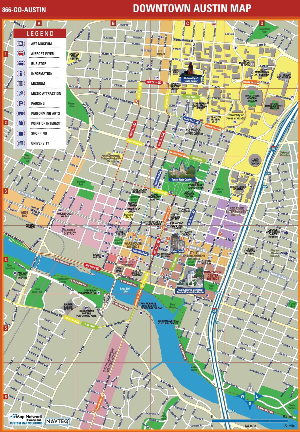 mapa de Austin, texas