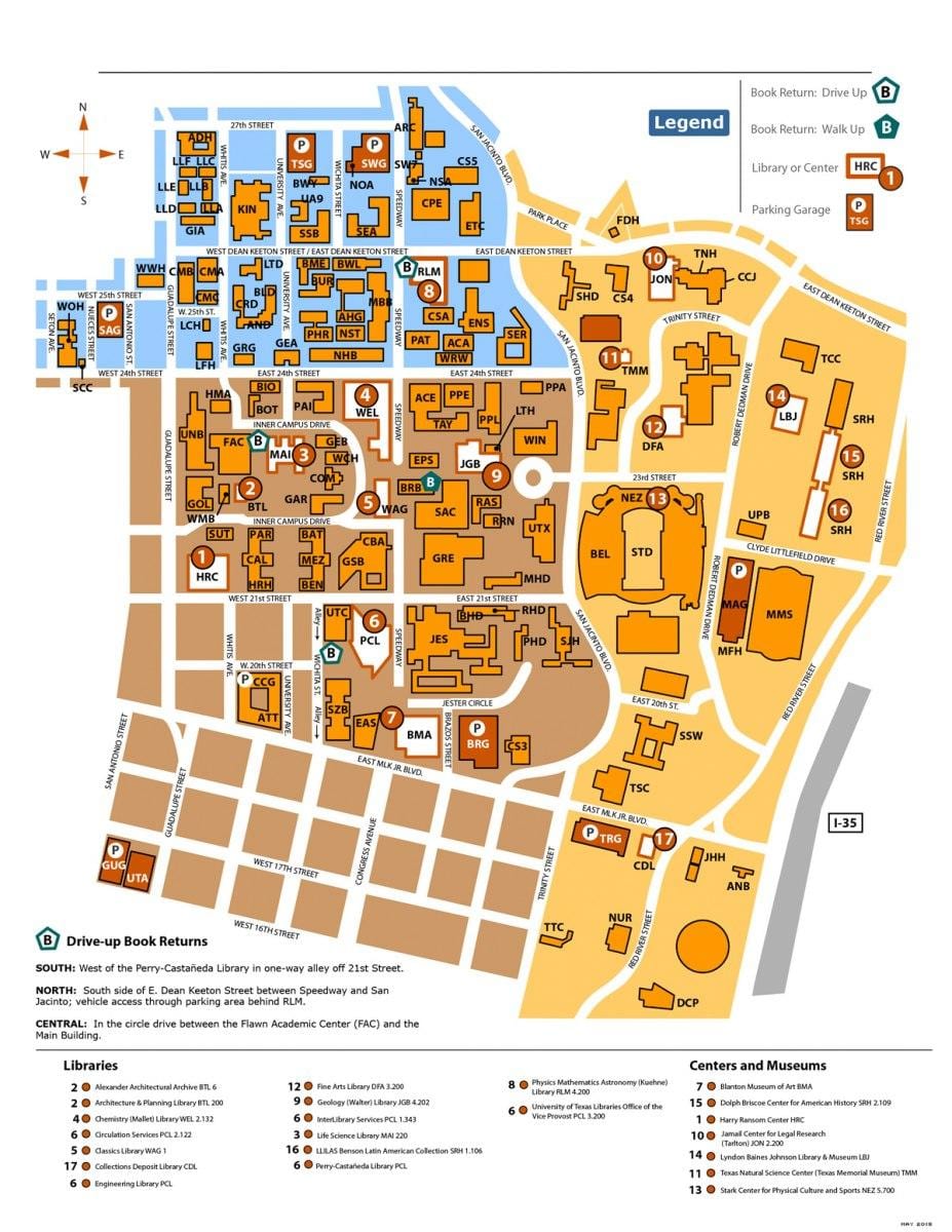 mapa de ut Austin